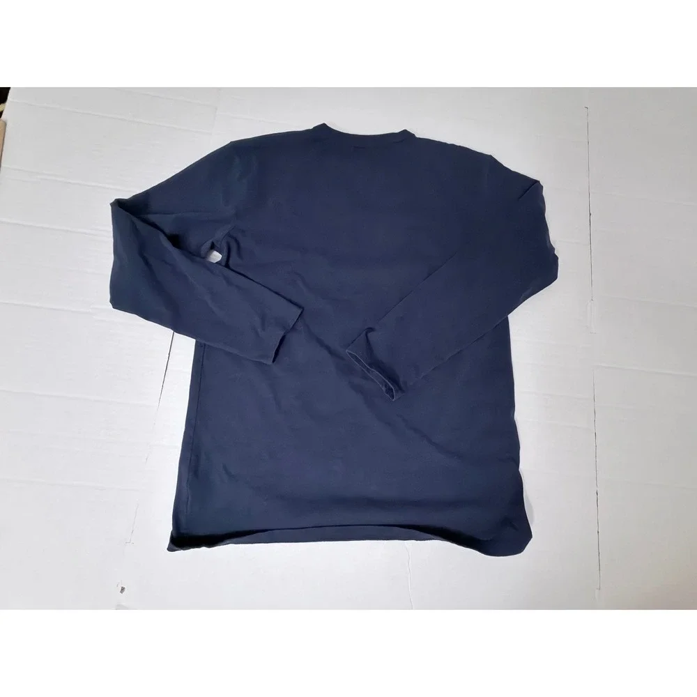 Childrens Place Boys XXL 16 Navy Blue Naughty Nice Santa Long Sleeve Graphic Tee